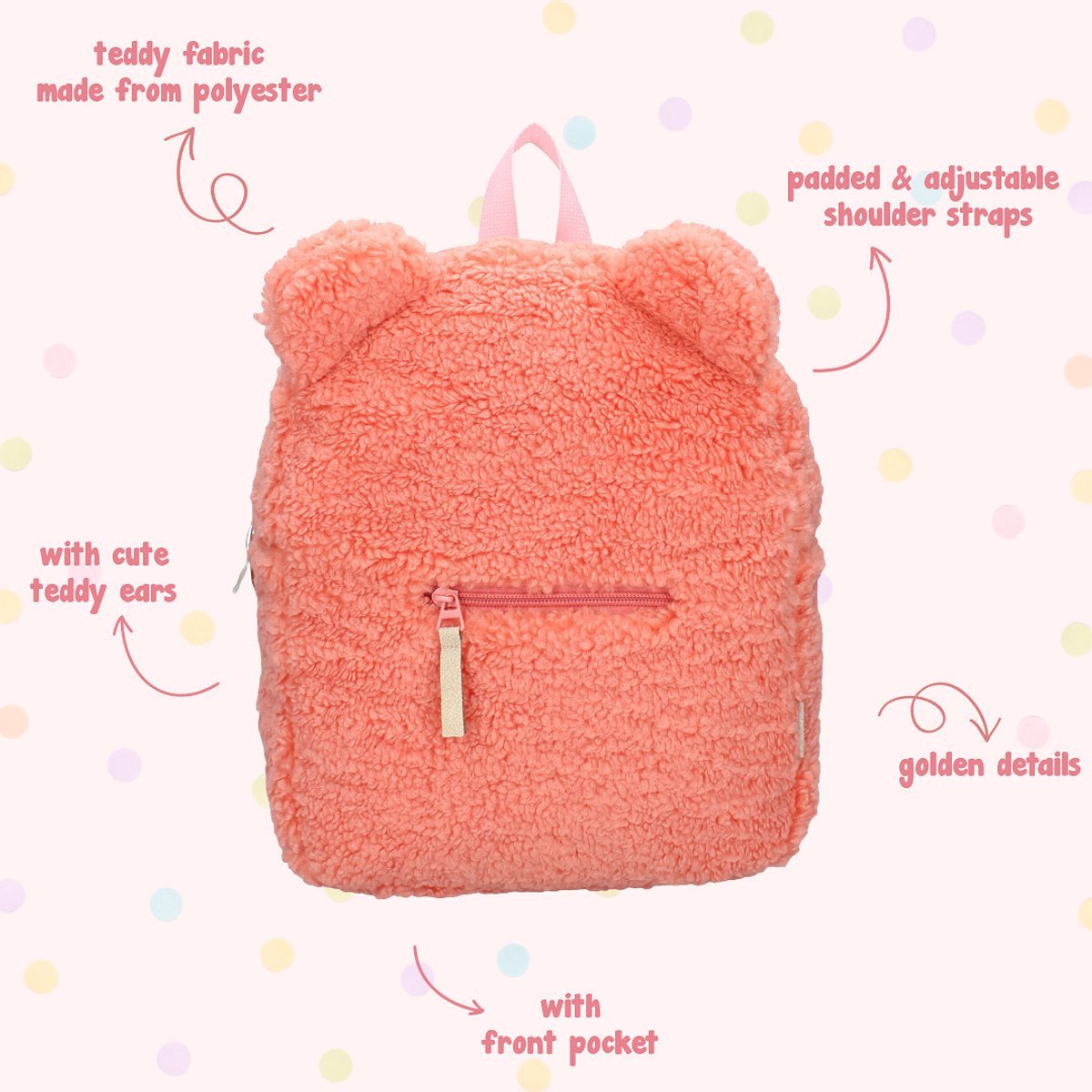 Rugzak prêt buddies for life peach - Afbeelding 4