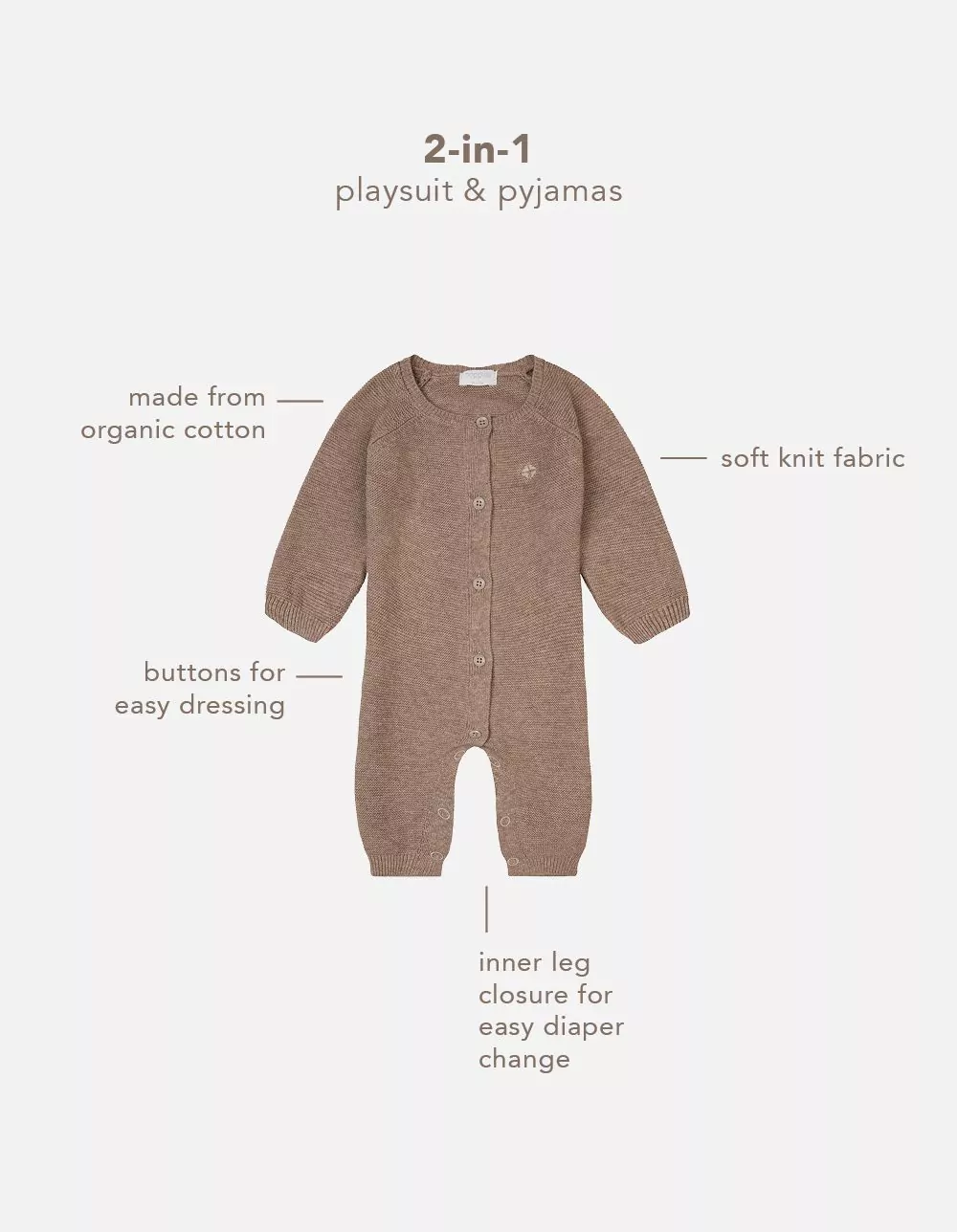 Noppies Newborn Boxpak Monrovia - Taupe Melange - Afbeelding 3