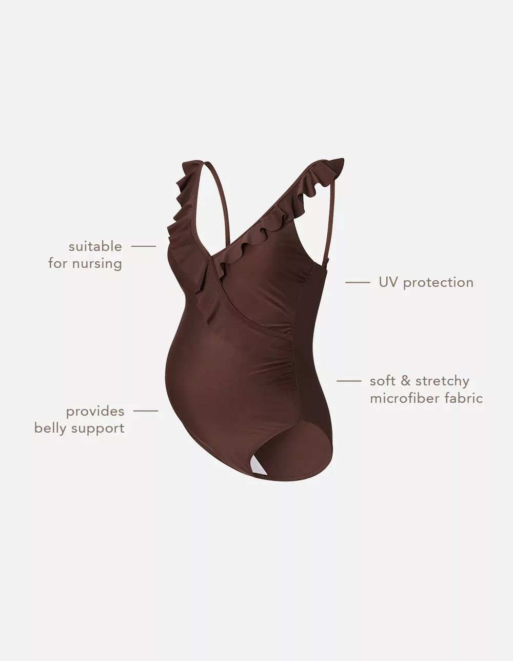 Noppies Maternity Badpak Sima - Coffee Bean - Afbeelding 3