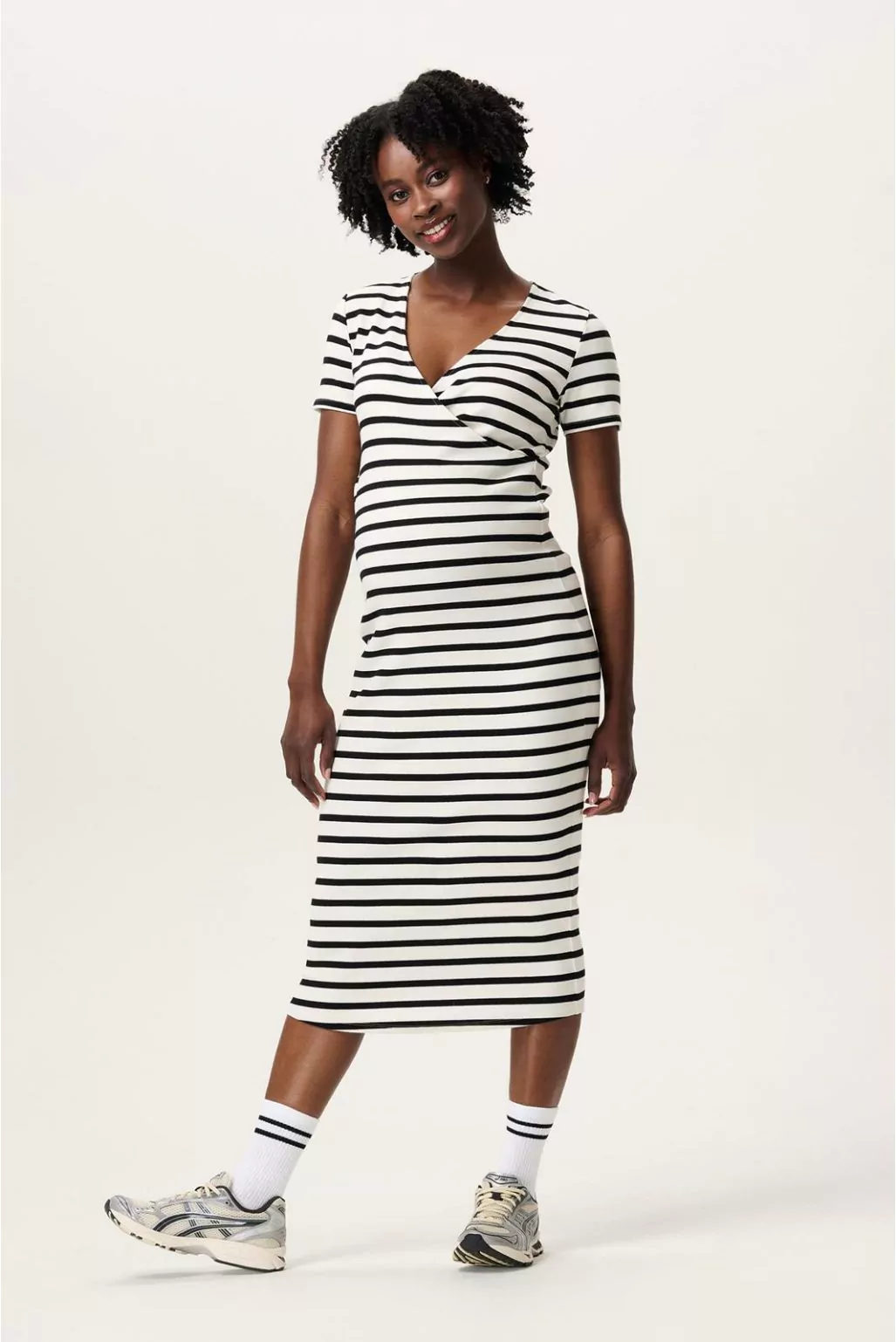 Noppies jurk met voedingsfunctie Soiree - Cream Stripe