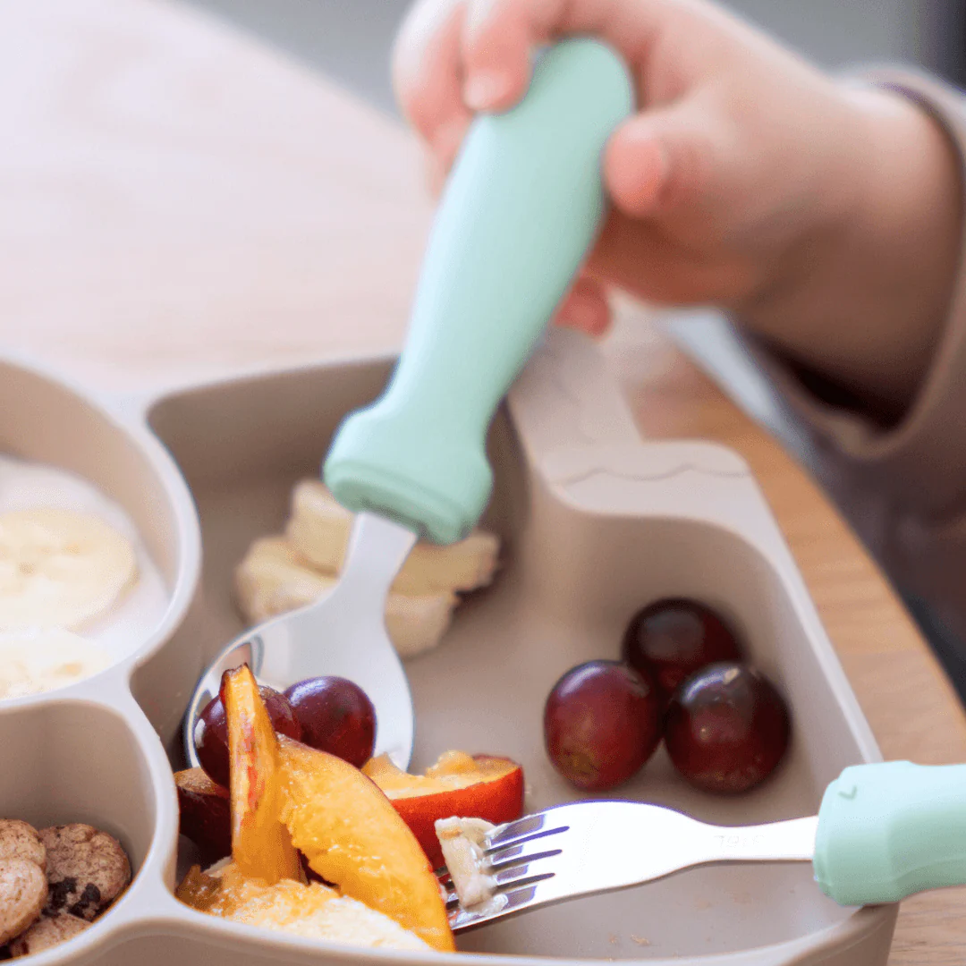 Mabebi Siliconen Kinderbestek Set - Groen - Afbeelding 2